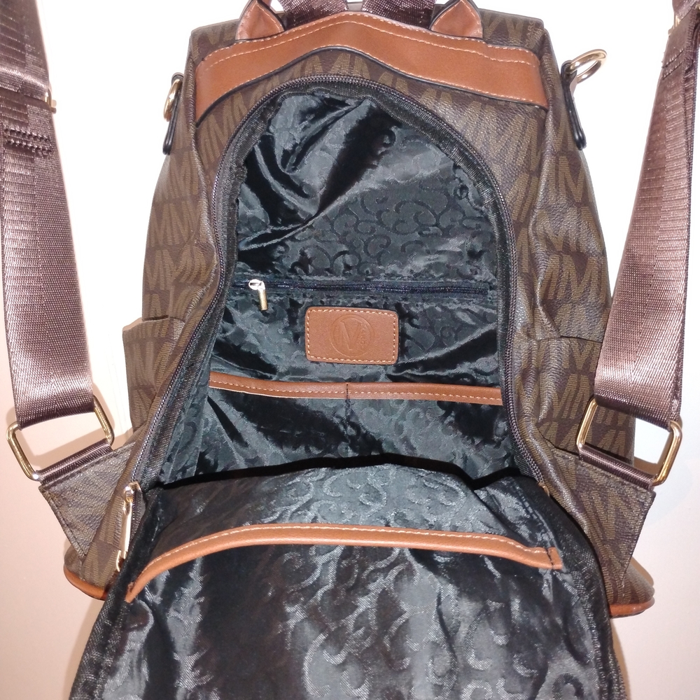 Chic Brown Monogram Backpack - image 4